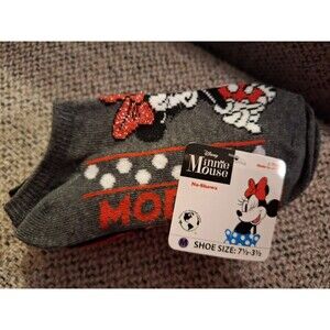 Girls Toddler‎ Minnie Mouse Socks, Shoe Size 7-3.5 5 Pair Ankle High  NEW